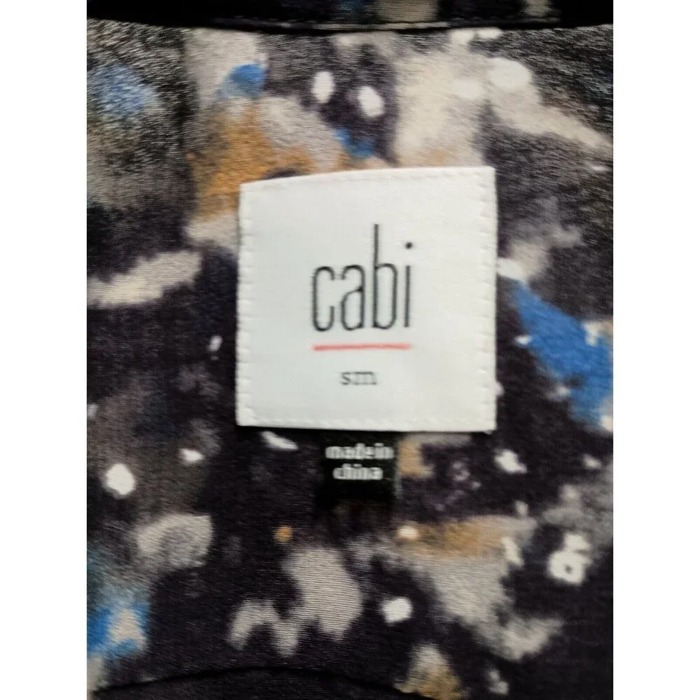 Cabi Womens Starry Nights Blouse Small Multi Ruffle Long Sleeve Chiffon #3066 - Picture 4 of 8